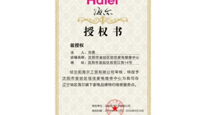 Haier Authorization Certificate PSD Template
