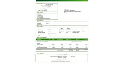 France Europcar Invoice Template In word And PDF Format