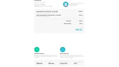 Sweden Tibber Electricity Invoice Word And PDF Template (3 Pages)