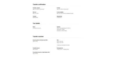 Wise Money Transfer Receipt Template in Word And PDF Format