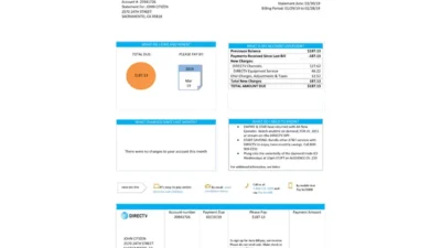 USA California Directv Utility Bill Template In Word And PDF Format