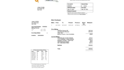 USA Cornwall Electric Utility Bill Word And PDF Template