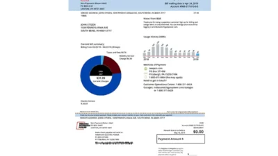 USA Indiana Electricity Utility Bill Template In Word And PDF Format