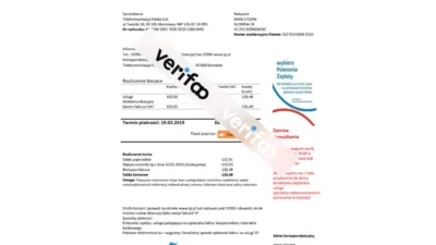 Poland TP utility bill template in Word and PDF format