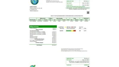 UZBEKISTAN GREENWORLD UTILITY BILL TEMPLATE