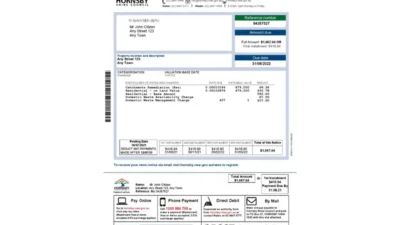 Australia NSW Hornsby Shire Council utility bill Word and PDF template
