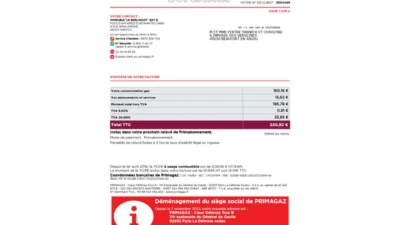 France Primagaz Invoice Template in Word and PDF Format