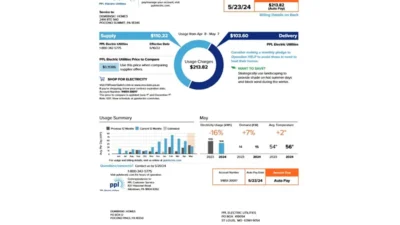 PPL business utility bill Word and PDF template
