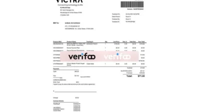 USA Victra Sale Invoice US consumer shopping bill Template