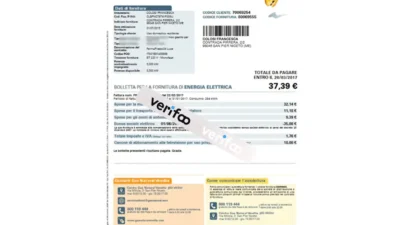 Italy Gasnatural Utility Bill Template