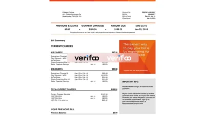 Canada Freedom mobile bill Template