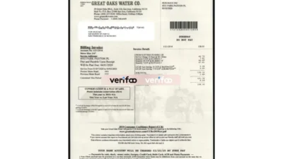 California GREAT OAKS WATER COMPANY Template