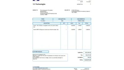 India SS Technologies Invoice Template