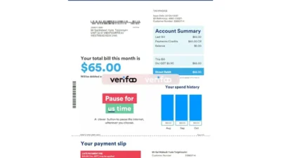 Australia iprimus internet Utility Bill Template
