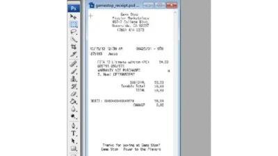 gamestop receipt template – psd file