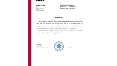 Hungary MKB Bank Reference Letter Template Version 2