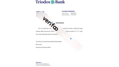 Netherlands Triodos Bank Reference Letter Templates