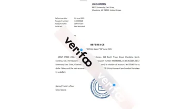 USA Truist Bank bank account balance reference letter template