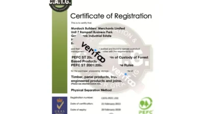 PEFC Certificate Editable WORD And PDF Template