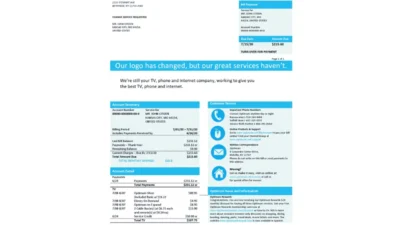 USA New York Optimum Cablevision Bill Template In Word And PDF Format