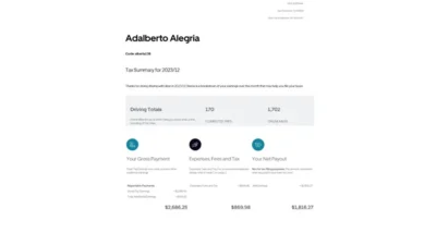 USA Uber Paystub Word And PDF Template (2 Pages)