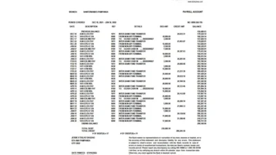Philippines Bank of the Philippine Islands Payroll Account Statement Template