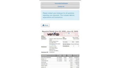 Global Cash Card Pay Stub Template