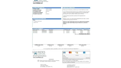 USA Lourdes Utility Bill Template In Word And PDF Format