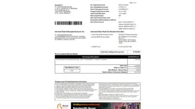Indonesia Biznet Billing Invoice Word And PDF Template