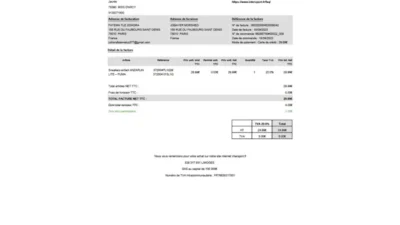 France INTERSPORT Sales Invoice Template in word and pdf format