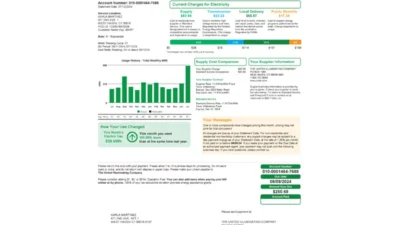 Connecticut The United Illuminating Company Utility Bill Template (version 2024)