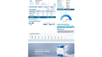 Saudi Water Bill Template in Word And PDF Format