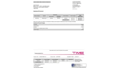 Malaysia Time-internet Utility-Bill in Word And PDF Format