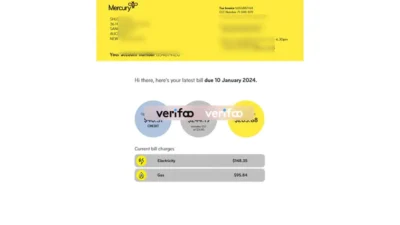 New Zeland Mercury Power Company Utility Bill (2024 Version)