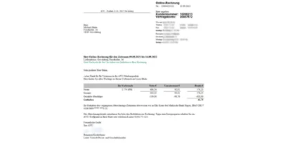 Germany electricity bill Word And PDF Template
