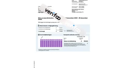 Vattenfall netherlands utility bill Template in Word And PDF Format