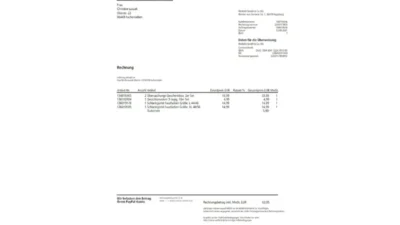 German company invoice template (Weltbild)