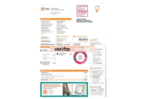 Italy Enel electricity utility bill template in PSD format