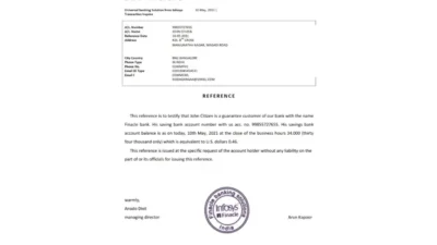 India Finacle Bank Reference Letter Template Version 2