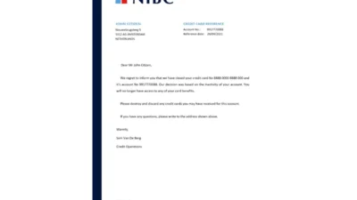 Netherlands NIBC Bank Reference Letter Template