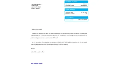 Australia Rural Bank Reference Letter Template
