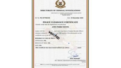 Kenya Birth Certificate Template in Word And PDF Format