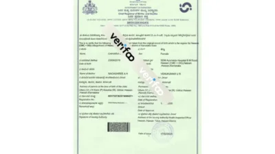 Indian Birth Certificate Template in PDF format