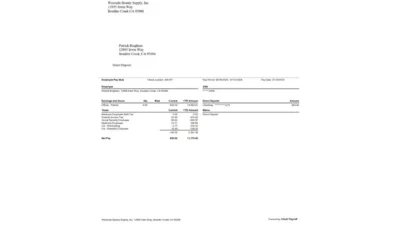 USA Westside Beauty Supply Inc PayStub Word And PDF Template (4 Pages)