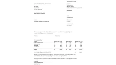 Netherlands NUON Gas Utility Bill Word And PDF Template In Dutch Language