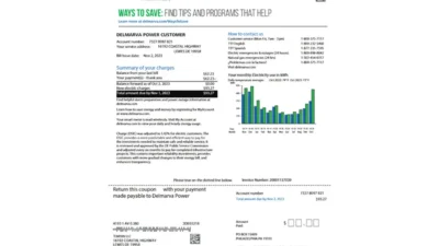 USA Delmarva Power Utility bill In Word And PDF Format