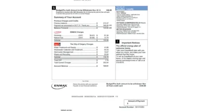 CANADA ENMAX utility bill Word and PDF template