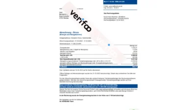 Austria verbund Utility bill word And Pdf Template