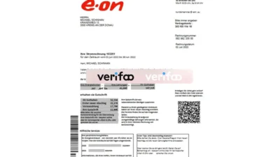 Austria eon Utility Bill Template