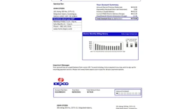 South Korea Electric Power Corporation electricity utility bill template